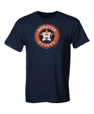 Big Boys Houston Astros Distressed Logo T-shirt - Navy Blue