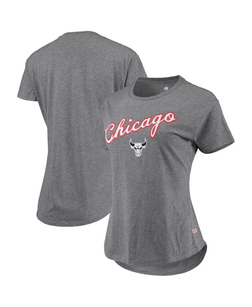 Women's Sportiqe Heathered Gray Chicago Bulls City Edition Phoebe Tri-Blend T-shirt