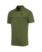 Men's Levelwear Olive New York Mets Delta Sector Raglan Polo Shirt