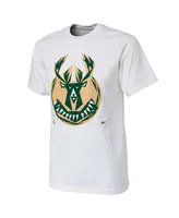 Men's Nba x Naturel White Milwaukee Bucks No Caller Id T-shirt