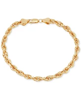 Men's Glitter Rope Bracelet in 10k Gold