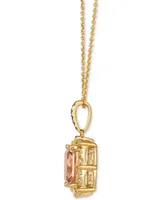 Le Vian Peach Morganite (1-1/2 ct. t.w.) & Diamond (1/4 ct. t.w.) 20" Adjustable Pendant Necklace in 14k Gold