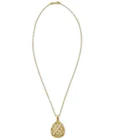 Multi-Gemstone Openwork Teardrop 18" Pendant Necklace (1-3/8 ct. t.w.) in 14k Gold-Plated Sterling Silver