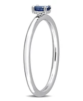 Oval Sapphire (1/3 ct. t.w.) Stackable Ring 10k White Gold