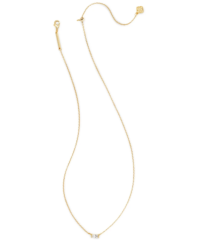 Kendra Scott 14k Gold-Plated Baguette-Crystal 19" Adjustable Pendant Necklace