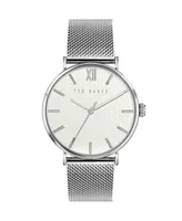 Ted Baker Men's Phylipa Silver-Tone Stainless Steel Mesh Watch 43mm - Silver