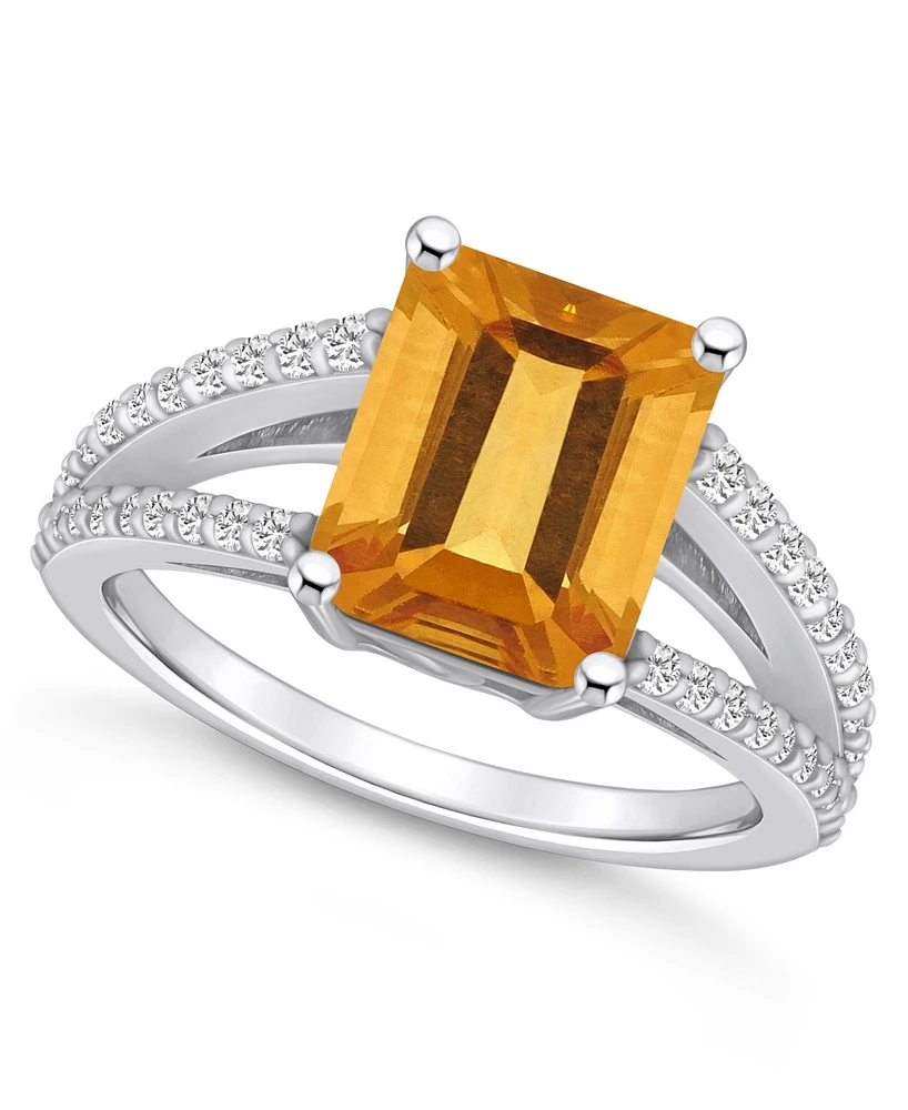 Macy's Citrine and Diamond Accent Ring 14K Gold