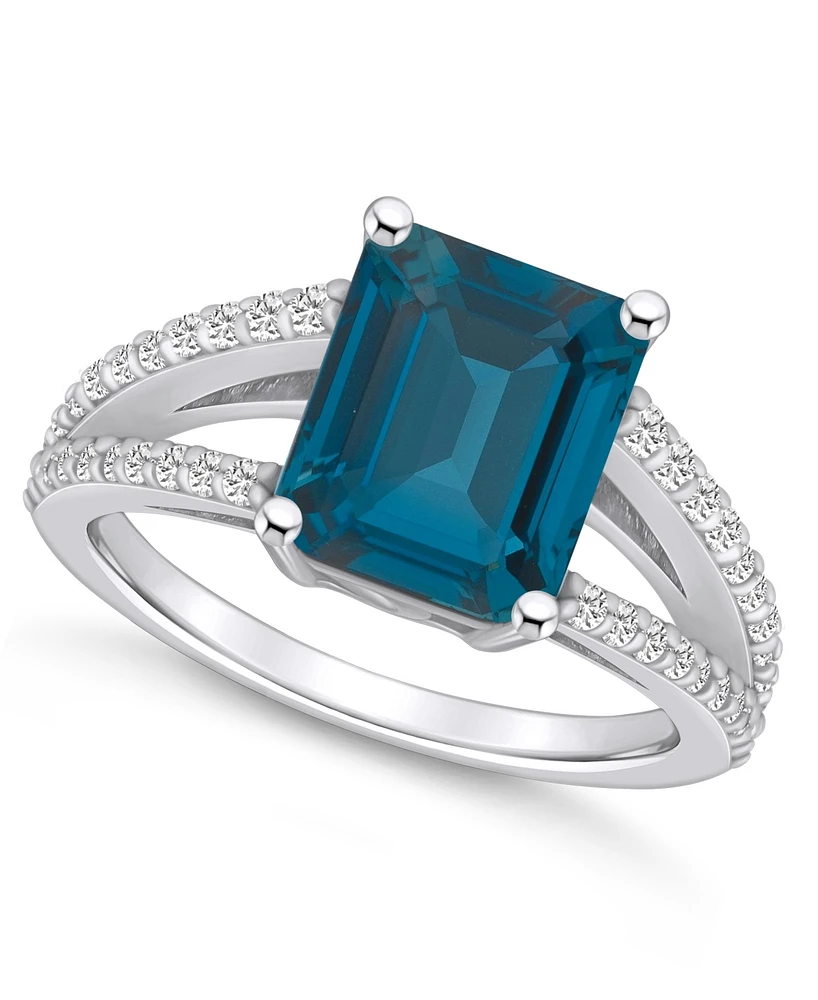 Macy's London Blue Topaz and Diamond Accent Ring 14K Gold