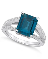 Macy's London Blue Topaz and Diamond Accent Ring 14K Gold