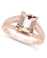 Macy's Morganite and Diamond Accent Ring 14K Rose Gold