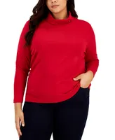 Tommy Hilfiger Plus Size Long Sleeve Knit Turtleneck Top