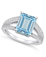 Macy's Aquamarine and Diamond Accent Ring 14K Gold