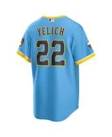 Men's Nike Christian Yelich Powder Blue Milwaukee Brewers City Connect Replica Player Jersey