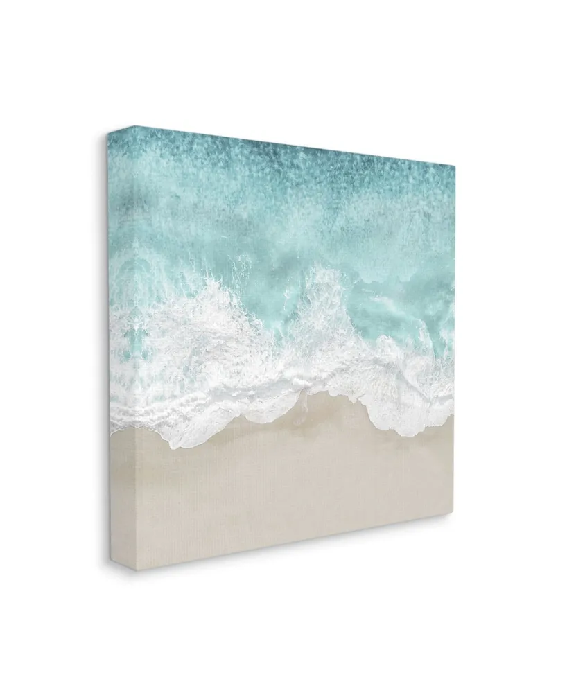 Stupell Industries Sea Foam Sandy Beach Soft Blue Coast Art, 17" x 17" - Multi