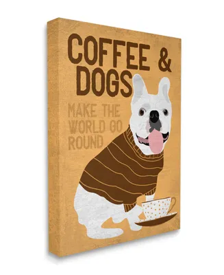 Stupell Industries Coffee and Dogs Phrase French Bulldog Cafe Pet Art, 30" x 40" - Multi