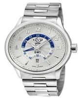 Gevril Men's Giromondo Swiss Quartz Silver-Tone Stainless Steel Bracelet Watch 42mm - Silver