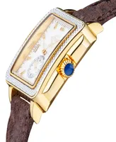 Gevril Women's Bari Tortoise Swiss Quartz Italian Leather Strap Watch 34mm