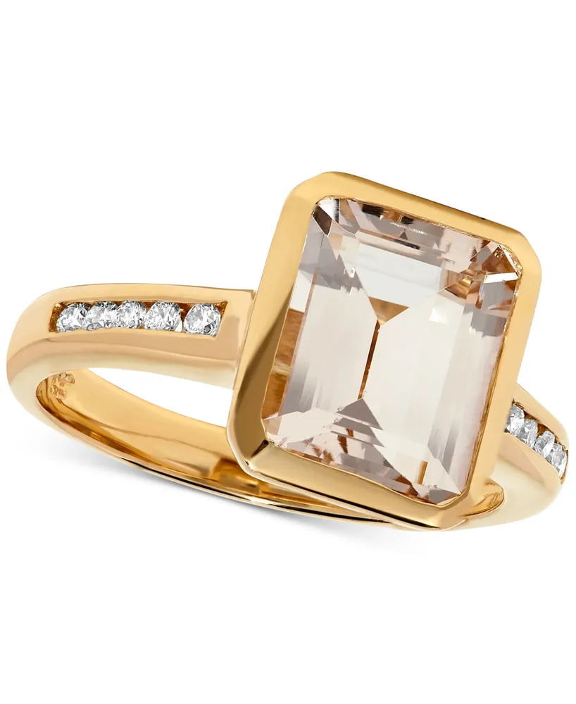 Morganite (3 ct. t.w.) & Diamond (1/8 ct. t.w.) Ring in 14k Gold