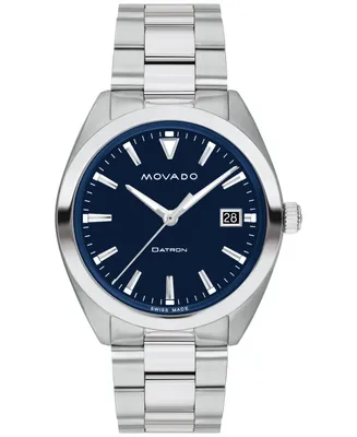 Movado Unisex Swiss Heritage Datron Stainless Steel Bracelet Watch 39mm