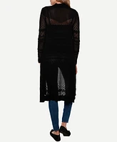 Belldini Pointelle-Stitch Duster Cardigan Sweater