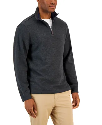 Club Room Men's Solid Classic-Fit French Rib Quarter-Zip Sweater, Created for Macy's