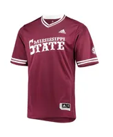 Men's adidas Maroon Mississippi State Bulldogs Replica V-Neck Baseball Jersey