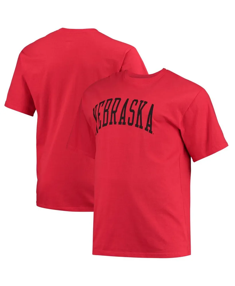 Men's Champion Scarlet Nebraska Huskers Big and Tall Arch Team Logo T-shirt