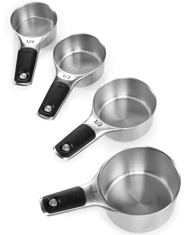 Cuisinart 4pc Stainless Steel Magnetic Measuring Cup Set Black