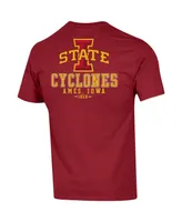 Men's Champion Cardinal Iowa State Cyclones Stack 2-Hit T-shirt