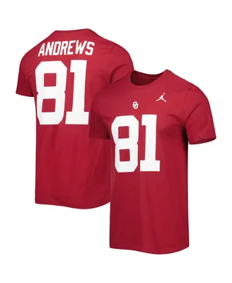 Men's Jordan Mark Andrews Crimson Oklahoma Sooners Alumni Name and Number Team T-shirt