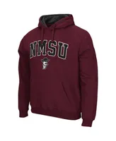 Men's Colosseum Crimson New Mexico State Aggies Arch and Logo Pullover Hoodie