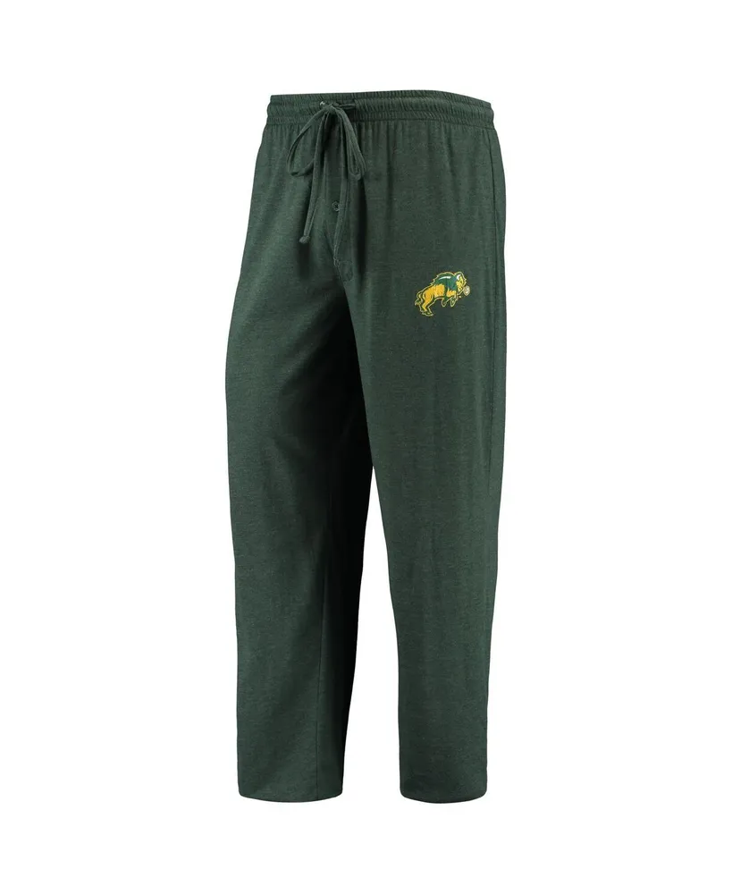 Men's Concepts Sport Green and Heathered Charcoal Ndsu Bison Meter Long Sleeve T-shirt and Pants Sleep Set