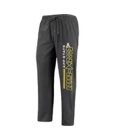 Men's Concepts Sport Heathered Charcoal and Black Appalachian State Mountaineers Meter T-shirt and Pants Sleep Set