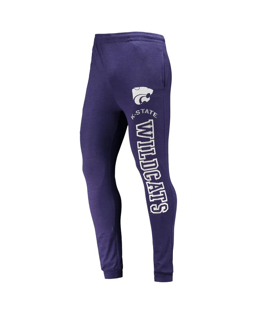 Men's Concepts Sport Purple and Charcoal Kansas State Wildcats Meter Long Sleeve Hoodie T-shirt and Jogger Pants Set