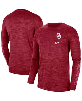 Men's Nike Crimson Oklahoma Sooners Velocity Legend Team Performance Long Sleeve T-shirt