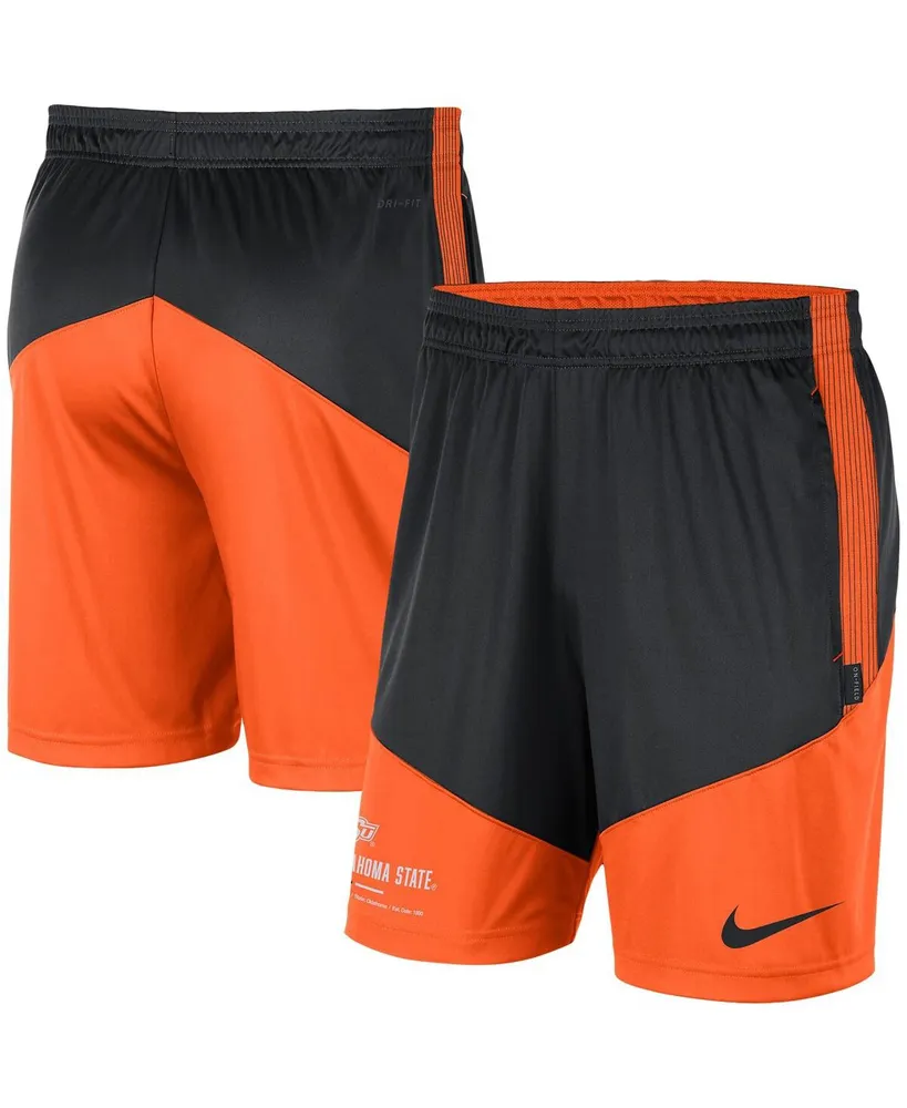 Men's Nike Black and Orange Oklahoma State Cowboys Team Performance Knit Shorts
