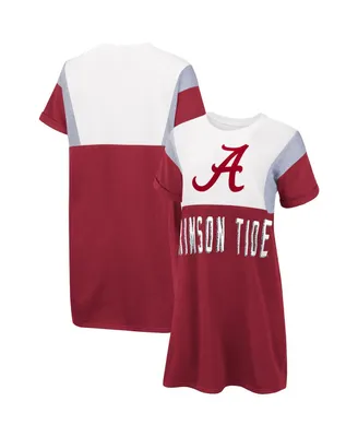 Women's G-iii 4Her by Carl Banks Crimson and White Alabama Crimson Tide 3rd Down Short Sleeve T-shirt Dress