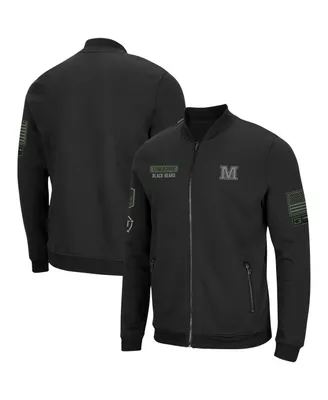 Men's Colosseum Black Maine Black Bears Oht Military-Inspired Appreciation High-Speed Bomber Full-Zip Jacket