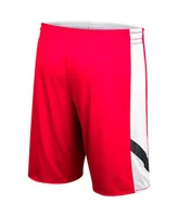 Men's Colosseum Red and White Wisconsin Badgers Am I Wrong Reversible Shorts