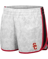Women's Colosseum White, Black Usc Trojans The Plastics Geo Print Shorts