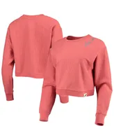 Women's League Collegiate Wear Texas Orange Longhorns Corded Timber Cropped Pullover Sweatshirt