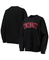 Women's Pressbox Cincinnati Bearcats Comfy Cord Vintage-Like Wash Basic Arch Pullover Sweatshirt