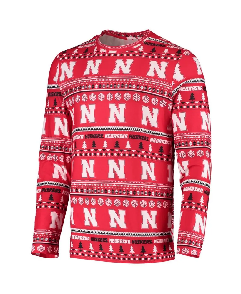 Men's Concepts Sport Scarlet Nebraska Huskers Ugly Sweater Knit Long Sleeve Top and Pant Set