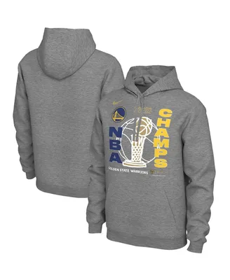 Men's Nike Heathered Gray Golden State Warriors 2022 Nba Finals Champions Locker Room Pullover Hoodie