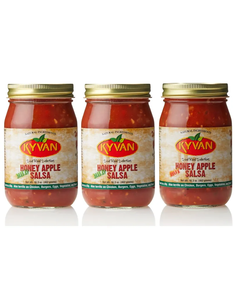 Kyvan Mild Hot Honey Apple Salsa, Pack of 3