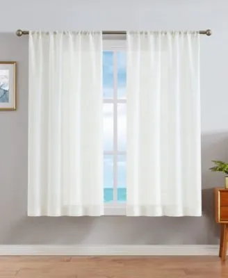 Nautica Erasmus Sheer Rod Pocket Window Curtain Panel Pair Collection