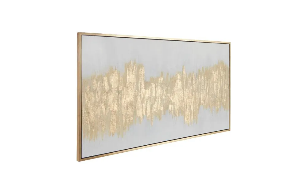 Wood Contemporary Framed Wall Art, 65" x 1.5" x 35.5" - Gold