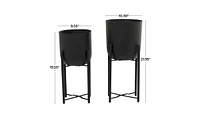 Metal Modern 2 Piece Planter Set