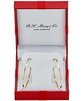 Medium Flat-Edge Hoop Earrings 10k Gold (Also Rose and White Gold), 1-1/2"