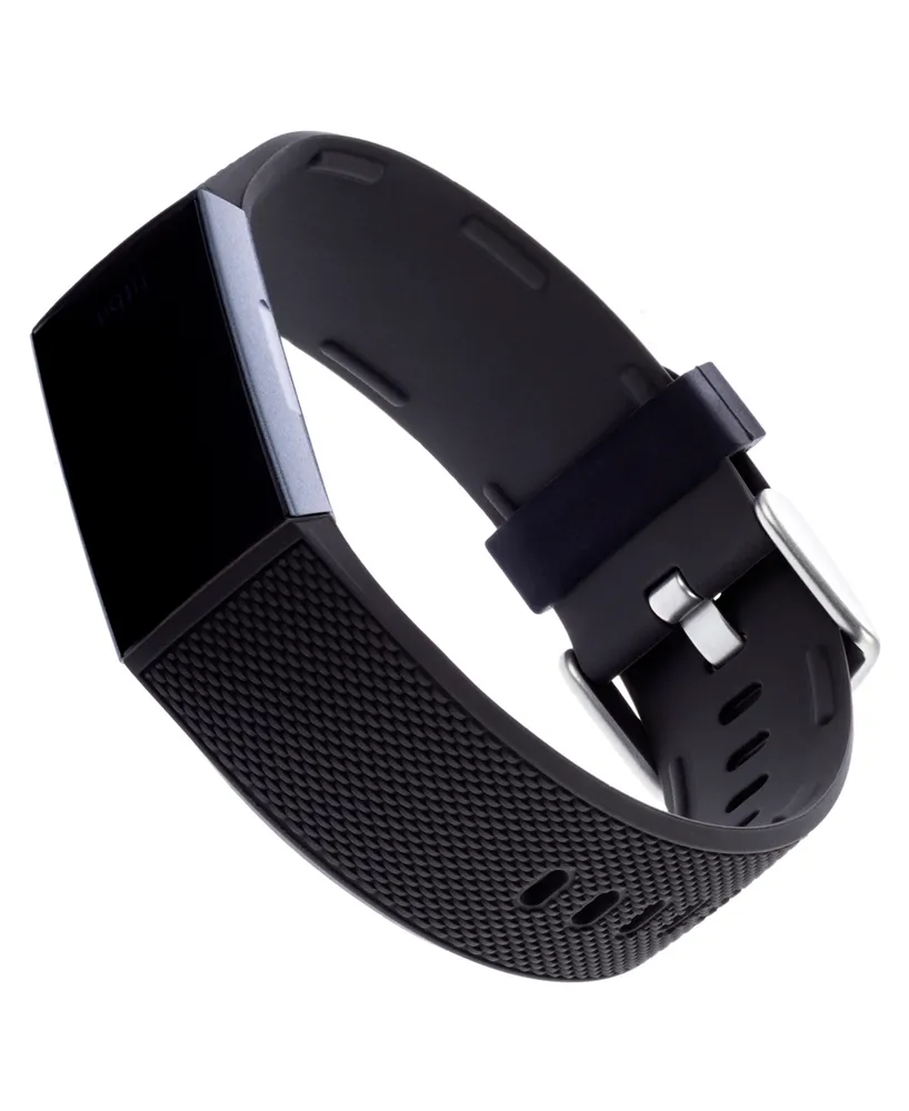 WITHit Black Woven Silicone Band Compatible with the Fitbit Charge 3 and 4